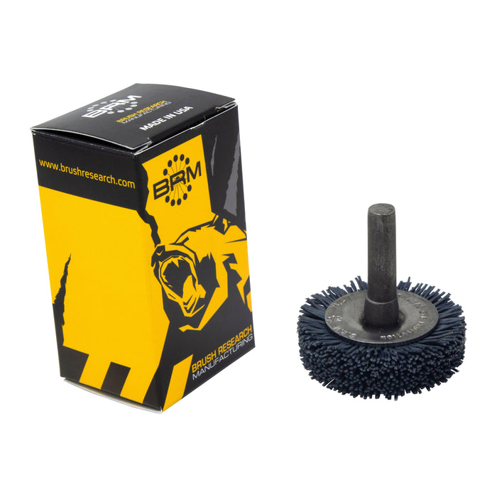 BRM BMC12AY320SC 1.25" Mandrel Mounted Wheel, 320 Grit Silicon Carbide, .250" Shank Dia., .125" Trim