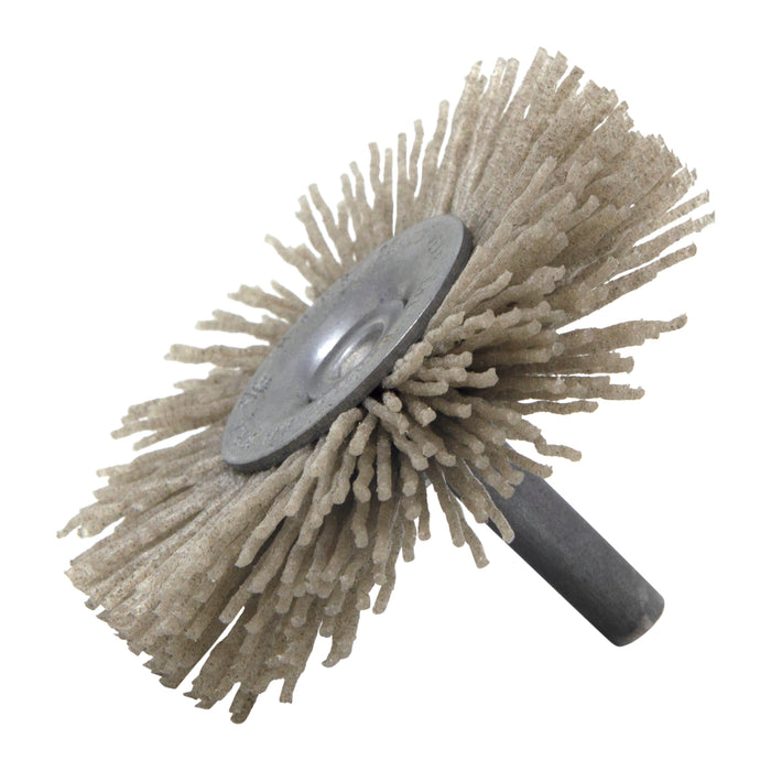 BRM BMC30AY120AO 3" Mandrel Mounted Wheel, 120 Grit Aluminum Oxide, .250" Shank Dia., .812" Trim