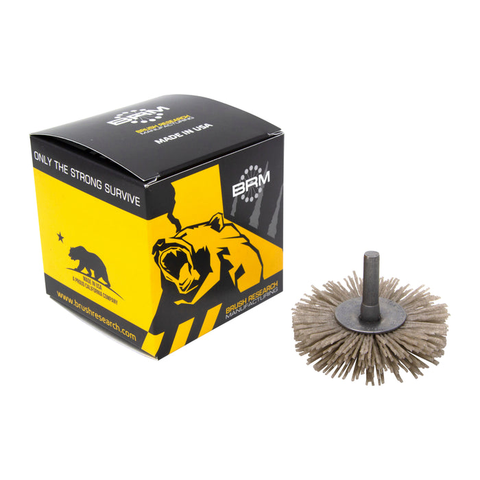 BRM BMC30AY120AO 3" Mandrel Mounted Wheel, 120 Grit Aluminum Oxide, .250" Shank Dia., .812" Trim