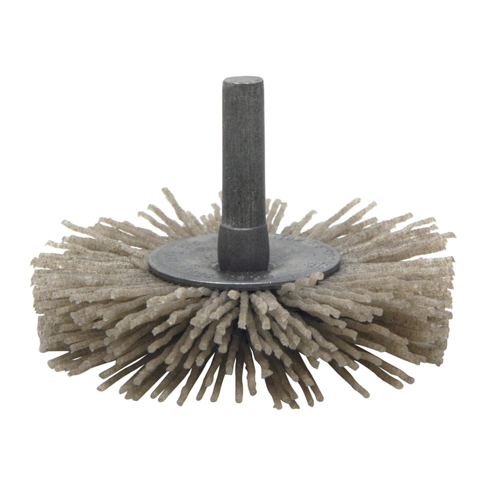 BRM BMC25AY120AO 2.5" Mandrel Mounted Wheel, 120 Grit Aluminum Oxide, .250" Shank Dia., .687" Trim
