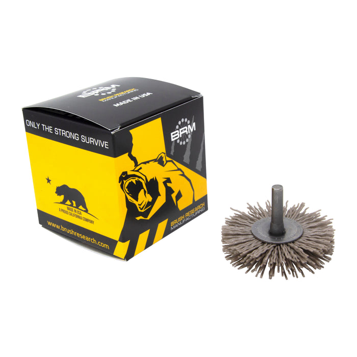 BRM BMC30AY180AO 3" Mandrel Mounted Wheel, 180 Grit Aluminum Oxide, .250" Shank Dia., .812" Trim