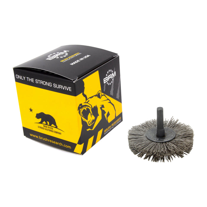 BRM BMC25AY320AO 2.5" Mandrel Mounted Wheel, 320 Grit Aluminum Oxide, .250" Shank Dia., .687" Trim