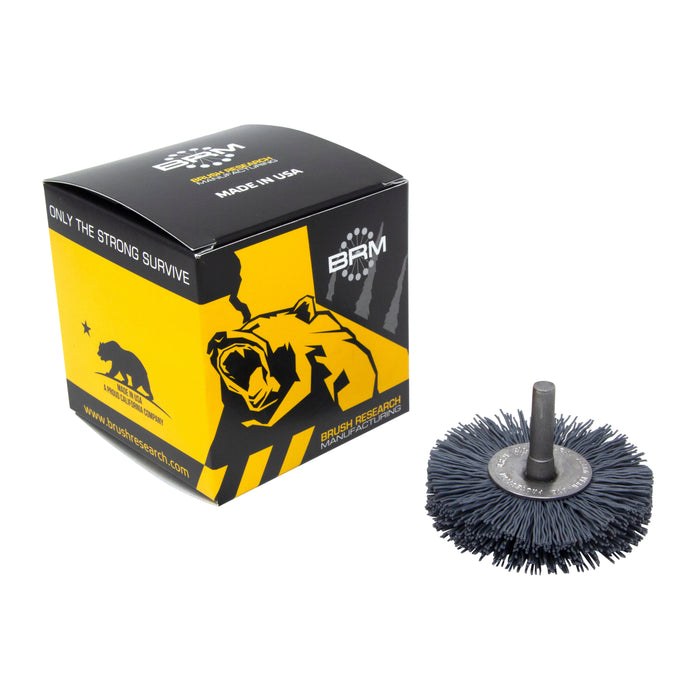 BRM BMC30AY180SC 3" Mandrel Mounted Wheel, 180 Grit Silicon Carbide, .250" Shank Dia., .812" Trim