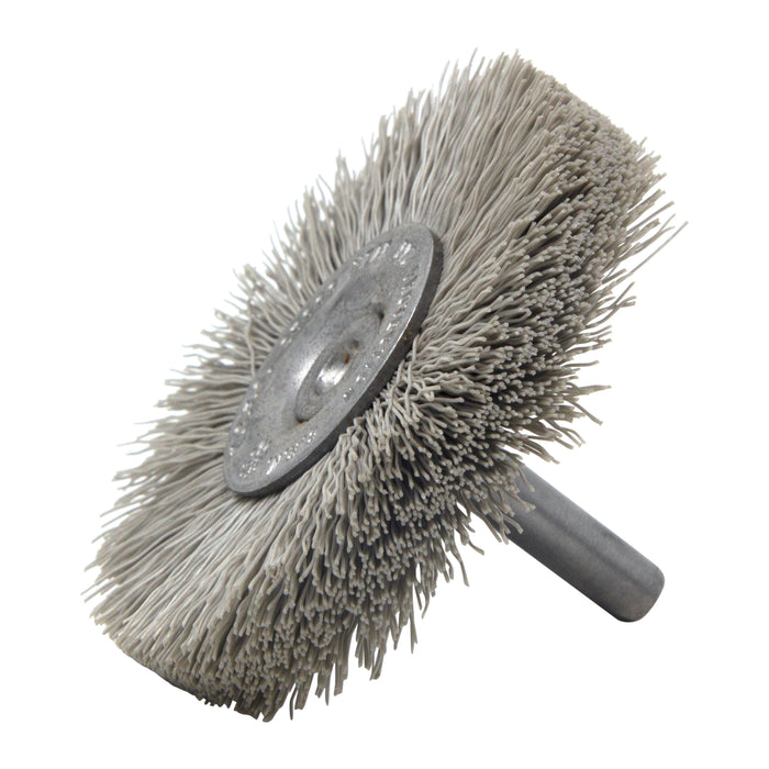 BRM BMC25AY500AO 2.5" Mandrel Mounted Wheel, 500 Grit Aluminum Oxide, .250" Shank Dia., .687" Trim