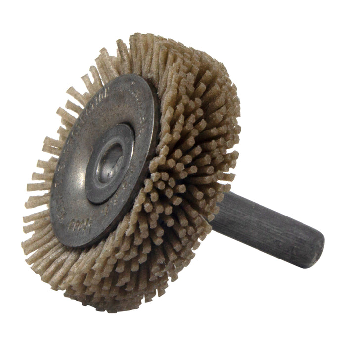 BRM BMF16AY180SC 1.75" Mandrel Flare Brush, 180 Grit Silicon Carbide, .250" Shank Dia., .375" Trim