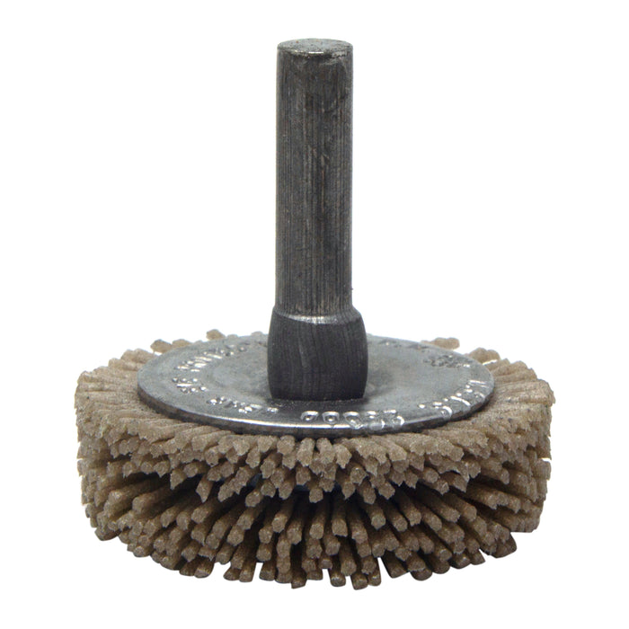 BRM BMF16AY180SC 1.75" Mandrel Flare Brush, 180 Grit Silicon Carbide, .250" Shank Dia., .375" Trim