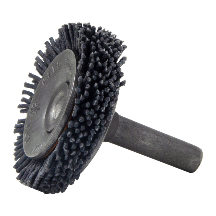 BRM BMF16AY180AO 1.75" Mandrel Flare Brush, 180 Grit Aluminum Oxide, .250" Shank Dia., .375" Trim