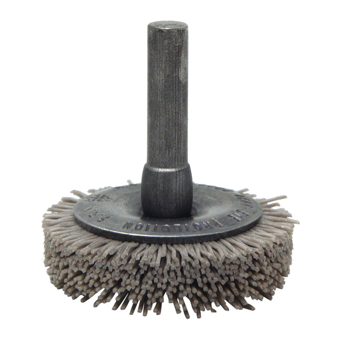BRM BMF16AY320AO 1.75" Mandrel Flare Brush, 320 Grit Aluminum Oxide, .250" Shank Dia., .375" Trim