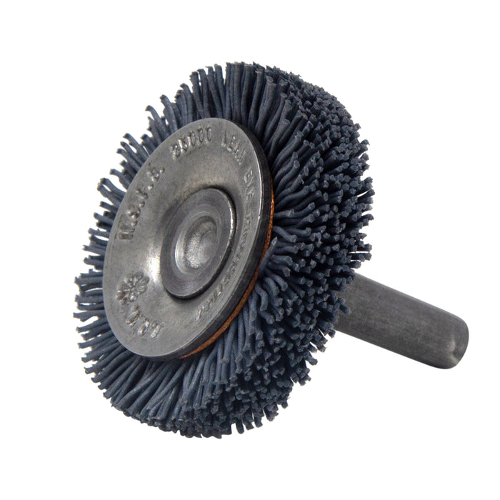 BRM BMF16AY320SC 1.75" Mandrel Flare Brush, 320 Grit Silicon Carbide, .250" Shank Dia., .375" Trim