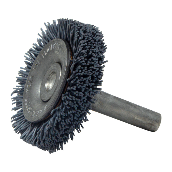 BRM BMF14AY500SC 1.5" Mandrel Flare Brush, 500 Grit Silicon Carbide, .250" Shank Dia., .250" Trim
