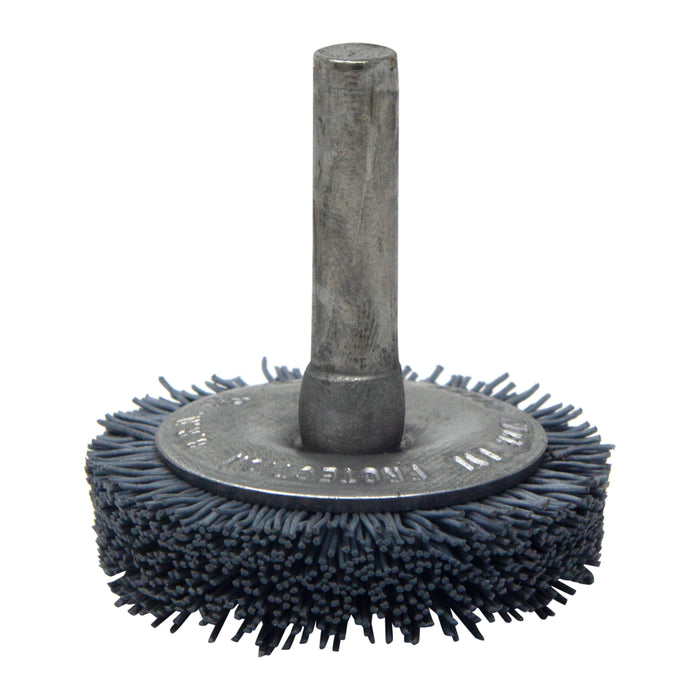 BRM BMF14AY500SC 1.5" Mandrel Flare Brush, 500 Grit Silicon Carbide, .250" Shank Dia., .250" Trim