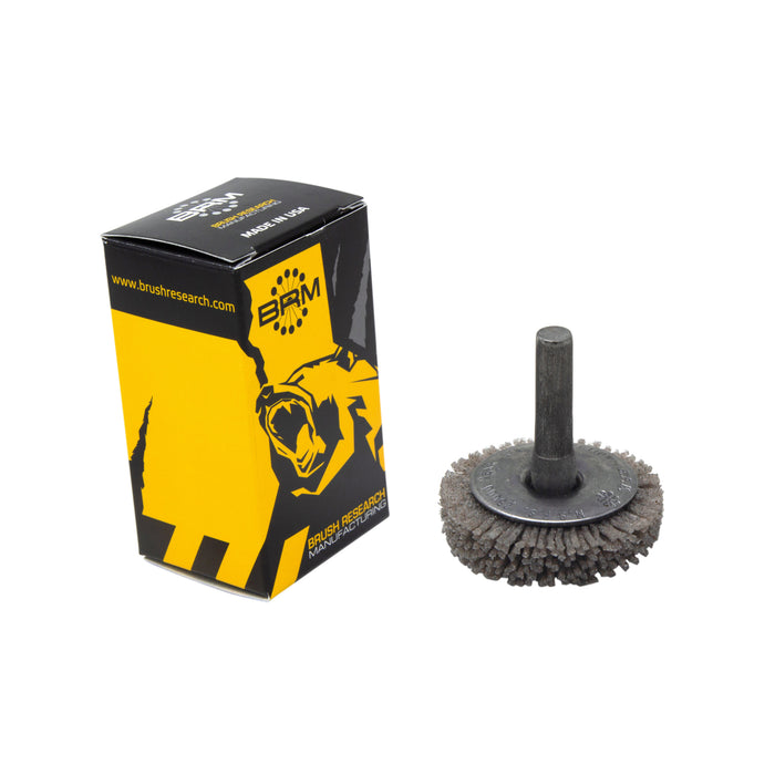 BRM BMF16AY80AO 1.75" Mandrel Flare Brush, 80 Grit Aluminum Oxide, .250" Shank Dia., .375" Trim