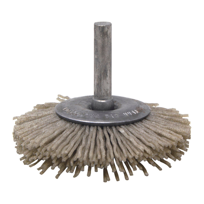 BRM BMF20AY120AO 2" Mandrel Flare Brush, 120 Grit Aluminum Oxide, .250" Shank Dia., .500" Trim