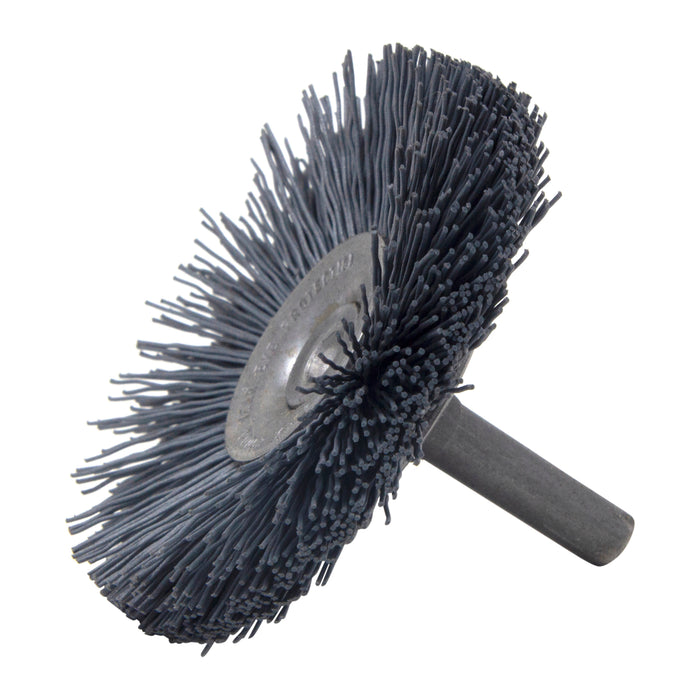 BRM BMF25AY500SC 2.5" Mandrel Flare Brush, 500 Grit Silicon Carbide, .250" Shank Dia., .687" Trim