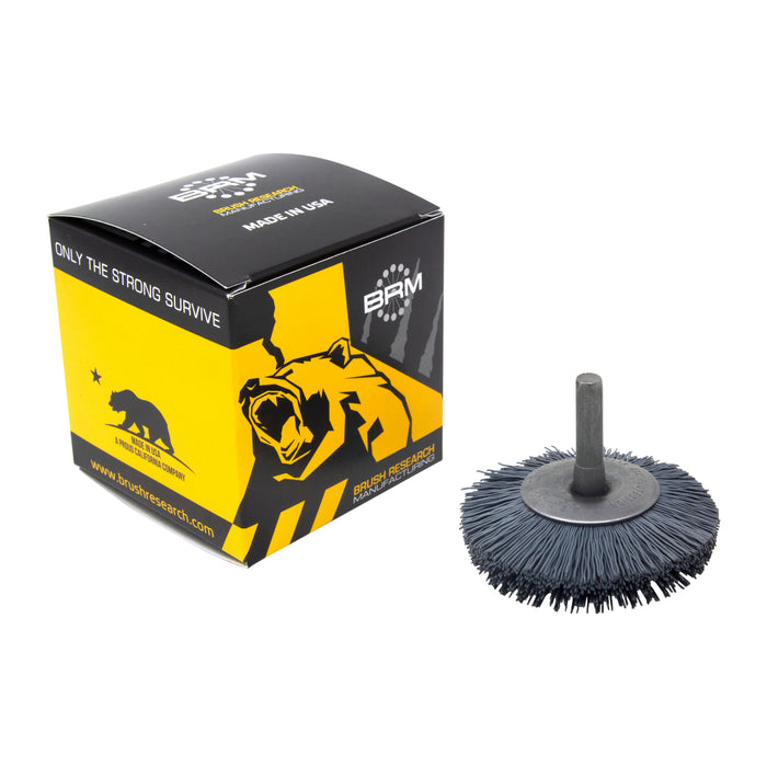 BRM BMF25AY120SC 2.5" Mandrel Flare Brush, 120 Grit Silicon Carbide, .250" Shank Dia., .687" Trim