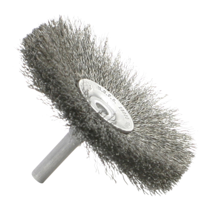 BRM BMF1612 Mandrel Mounted Flare Brush, 1.750" Diameter, .012CS, .375" Trim, .250" Shank Diameter
