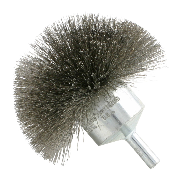 BRM BNF1008 Circular End Brush, 1" Dia., .008CS, .500" Trim Length, .250" Shank Diameter
