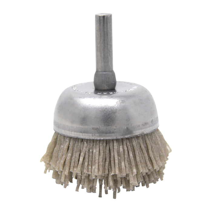 BRM BNH16AY120AO 1.750" Small Dia. Cup Brush, 120 Grit Aluminum Oxide, .250" Shank Dia., .500" Trim