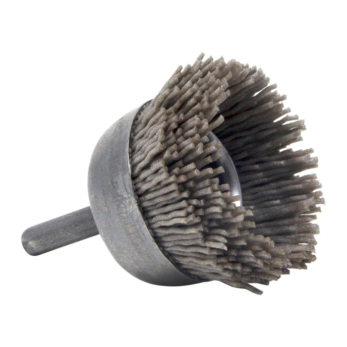 BRM BNH16AY180AO 1.750" Small Dia. Cup Brush, 180 Grit Aluminum Oxide, .250" Shank Dia., .500" Trim