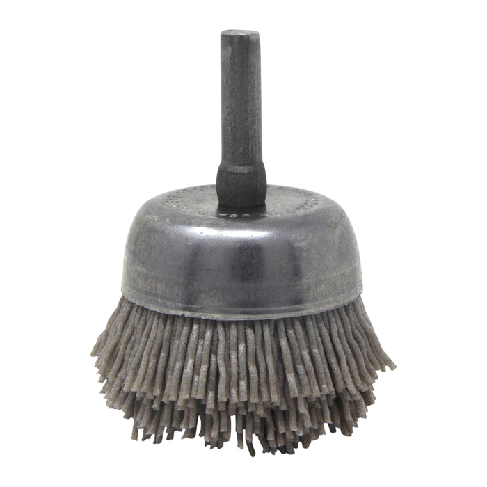 BRM BNH16AY180AO 1.750" Small Dia. Cup Brush, 180 Grit Aluminum Oxide, .250" Shank Dia., .500" Trim