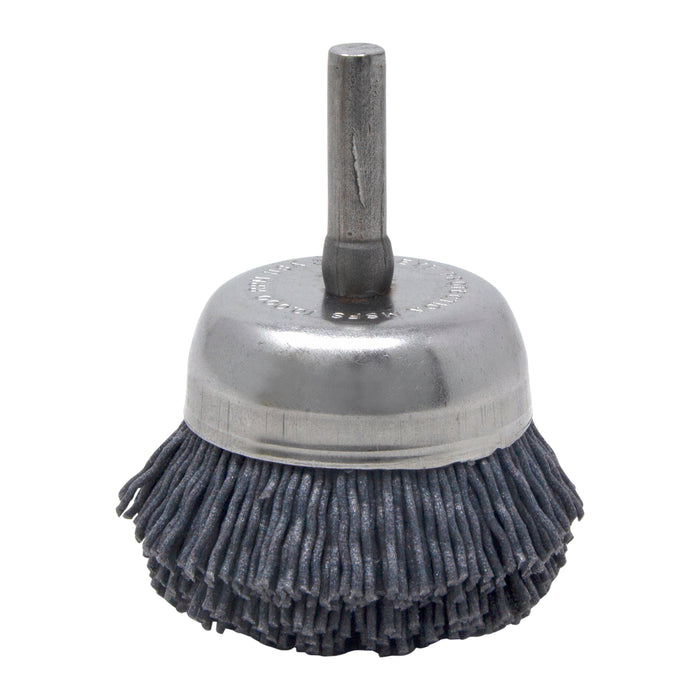 BRM BNH16AY180SC 1.750" Small Dia. Cup Brush, 180 Grit Silicon Carbide, .250" Shank Dia., .500" Trim