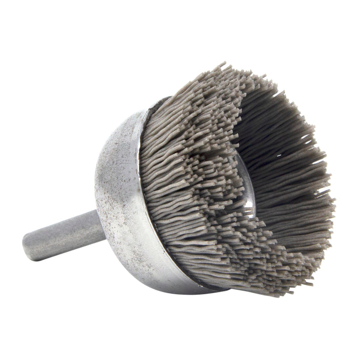 BRM BNH16AY320AO 1.750" Small Dia. Cup Brush, 320 Grit Aluminum Oxide, .250" Shank Dia., .500" Trim
