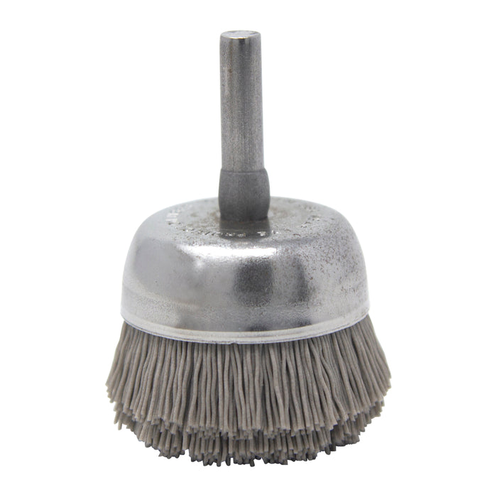 BRM BNH16AY320AO 1.750" Small Dia. Cup Brush, 320 Grit Aluminum Oxide, .250" Shank Dia., .500" Trim