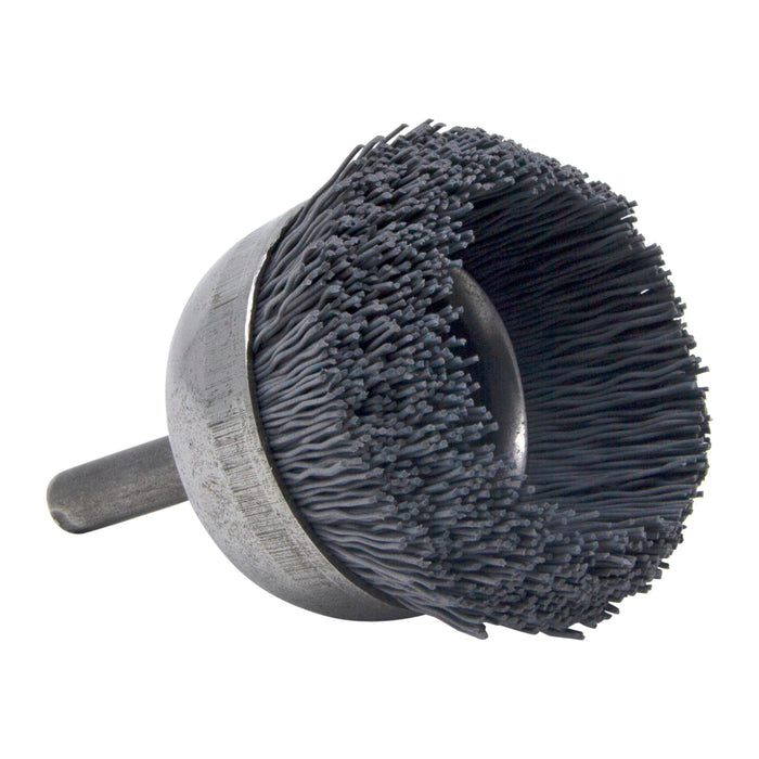 BRM BNH16AY500SC 1.750" Small Dia. Cup Brush, 500 Grit Silicon Carbide, .250" Shank Dia., .500" Trim