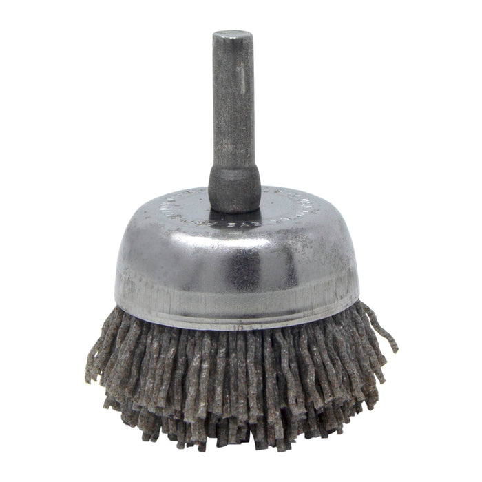 BRM BNH16AY80AO 1.750" Small Dia. Cup Brush, 80 Grit Aluminum Oxide, .250" Shank Dia., .500" Trim