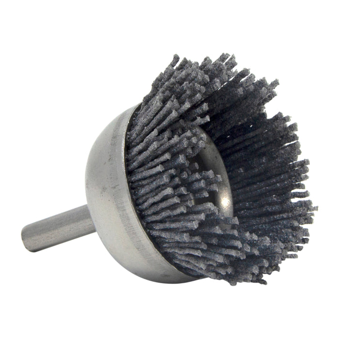 BRM BNH16AY80SC 1.750" Small Dia. Cup Brush, 80 Grit Silicon Carbide, .250" Shank Dia., .500" Trim