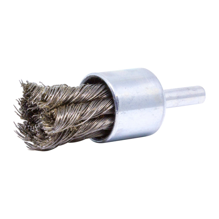 BRM BNH6S20 Knotted End Brush. .750" Dia., .020SS, .875" Trim Length, .250" Shank Diameter
