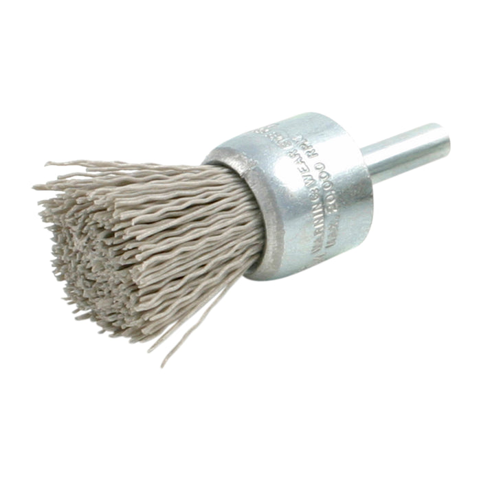 BRM BNS4AY500AO Abrasive End Brush, 0.500" brush diameter, 2.50" OAL, 500 Grit, Aluminum Oxide (AO)