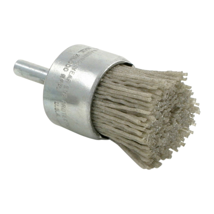 BRM BNS10AY120SC Abrasive End Brush, 1" brush diameter, 2.50" OAL, 120 Grit, Silicon Carbide (SC)