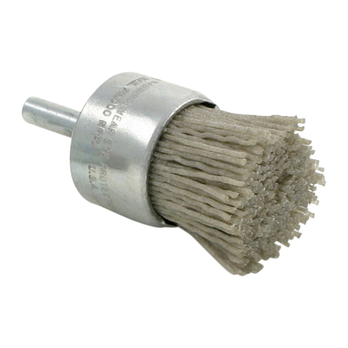 BRM BNS6AY180SC Abrasive End Brush, 0.750" brush diameter, 2.50" OAL, 180 Grit, Silicon Carbide (SC)