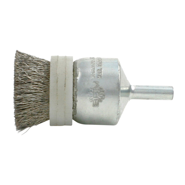 BRM BNS10T10 Solid Banded End Brush, 1" Dia., .010CS, .875" Trim Length, .250" Shank Diameter