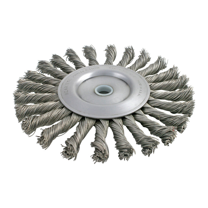 BRM BTC730, 7" Knotted Wire Wheel, .030 CS, 5/8-1/2" Arbor Hole,  1.687" Trim, .500" Face Width