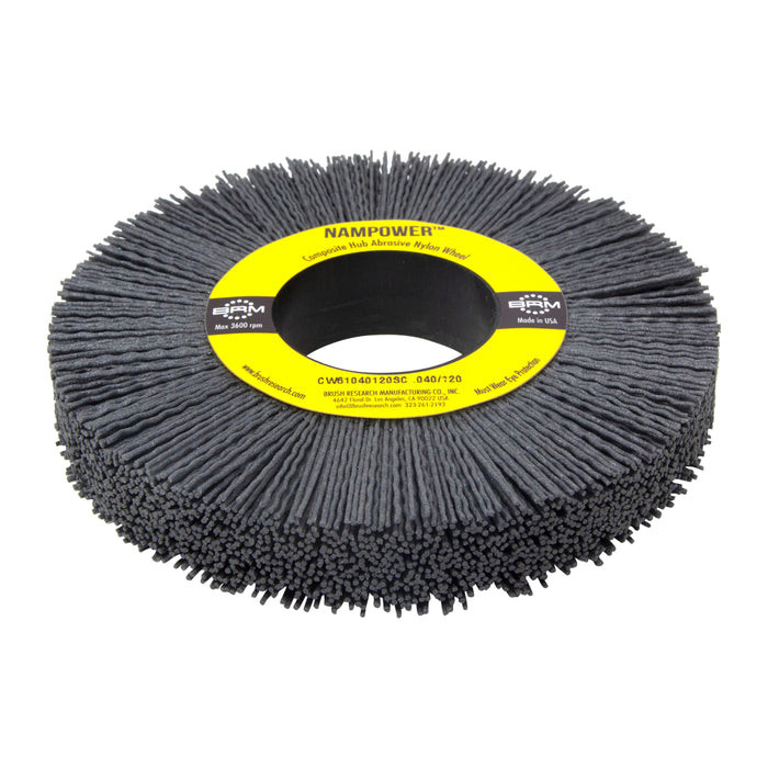 BRM CW61040120SC NAMPOWER Abrasive Wheel Brush, 6" Diameter, 120SC, 2" Arbor Hole, 1.5" Trim Length