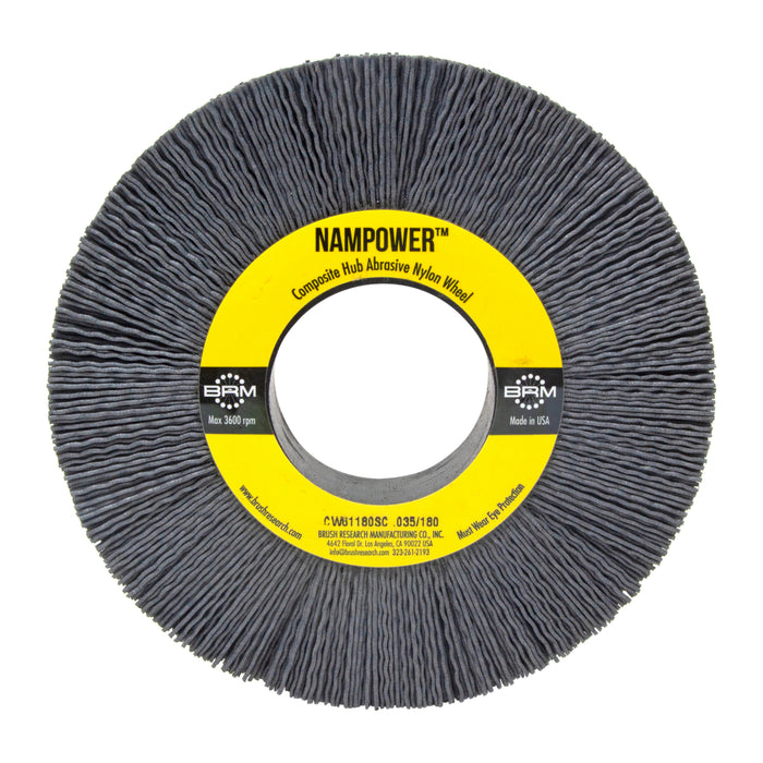 BRM CW61180SC NAMPOWER Abrasive Wheel Brush, 6" Diameter, 80SC, 2" Arbor Hole, 1.5" Trim Length