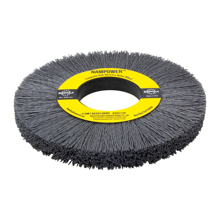 BRM CW612022120SC NAMPOWER Abrasive Wheel Brush, 6" Diameter, 120SC, 2" Arbor Hole, 1.5" Trim Length
