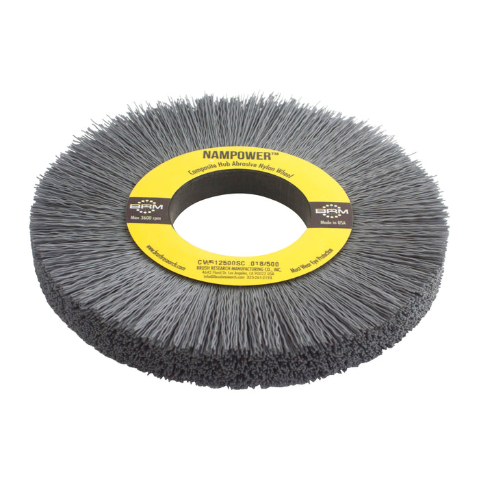 BRM CW612500SC NAMPOWER Abrasive Wheel Brush, 6" Diameter, 500SC, 2" Arbor Hole, 1.5" Trim Length
