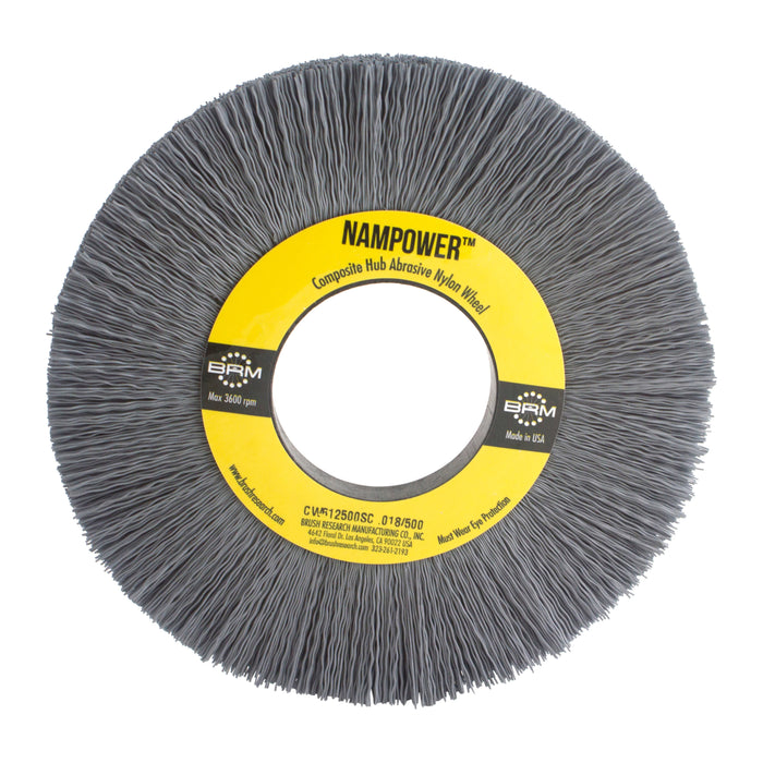 BRM CW61500SC NAMPOWER Abrasive Wheel Brush, 6" Diameter, 500SC, 2" Arbor Hole, 1.5" Trim Length