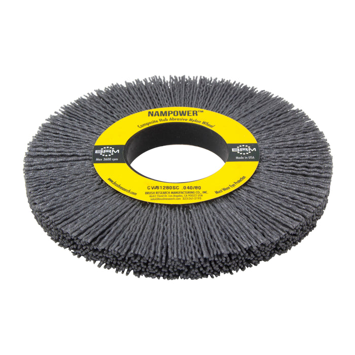 BRM CW61280SC NAMPOWER Abrasive Wheel Brush, 6" Diameter, 80SC, 2" Arbor Hole, 1.5" Trim Length