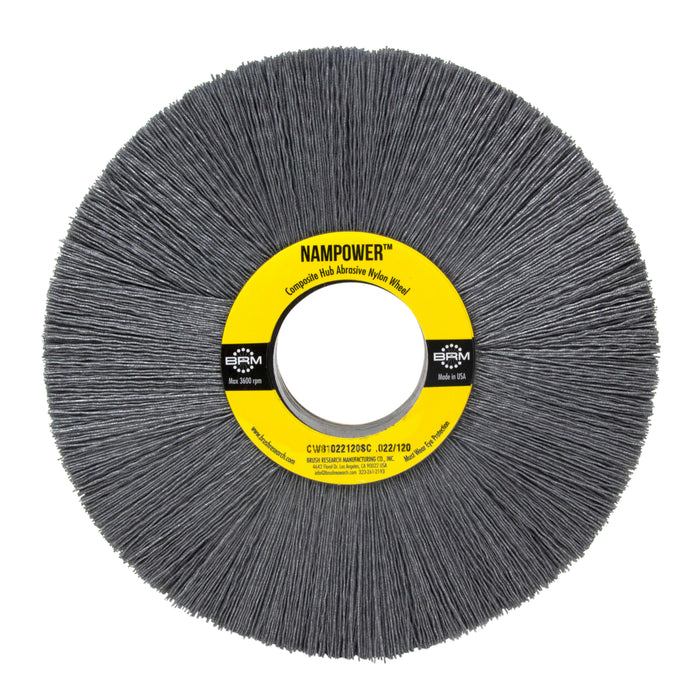BRM CW81022120SC NAMPOWER Abrasive Wheel Brush, 8" Diameter, 120SC, 2" Arbor Hole, 2.5" Trim Length