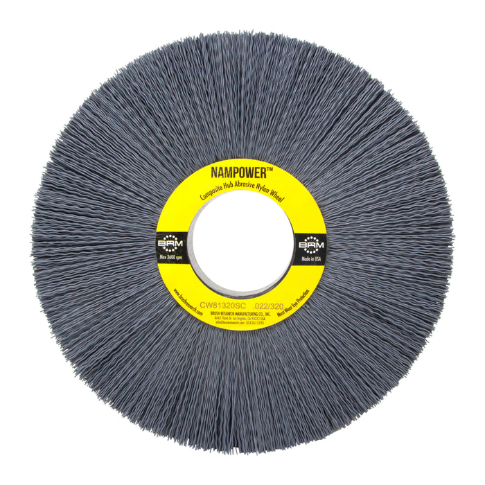 BRM CW81320SC NAMPOWER Abrasive Wheel Brush, 8" Diameter, 320SC, 2" Arbor Hole, 2.5" Trim Length