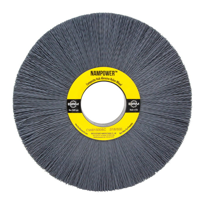 BRM CW81500SC NAMPOWER Abrasive Wheel Brush, 8" Diameter, 500SC, 2" Arbor Hole, 2.5" Trim Length