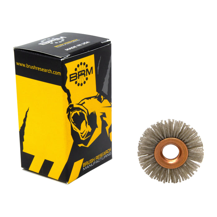 BRM CY114120AO Abrasive Nylon Copper Center Wheel, 1.25" Dia., 120AO, .375" Arbor Hole, .250" Trim