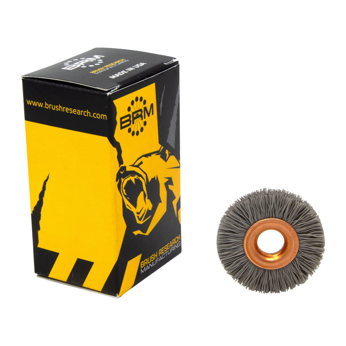 BRM CY112600AO Abrasive Nylon Copper Center Wheel, 1.5" Dia., 600AO, .375" Arbor Hole, .375" Trim