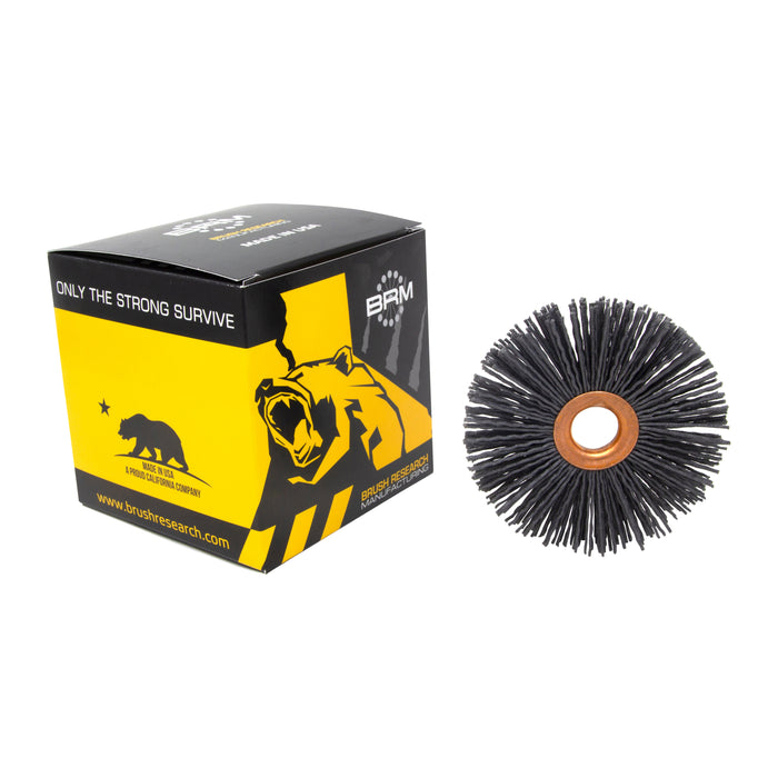 BRM CY3120SCF Abrasive Nylon Copper Center Wheel, 3" Dia., 120SC, .625" Arbor Hole, 1.000" Trim