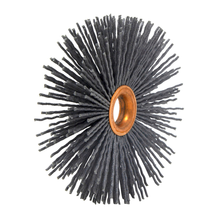 BRM CY4120SC Abrasive Nylon Copper Center Wheel, 4" Dia., 120SC, .500" Arbor Hole, 1.437" Trim