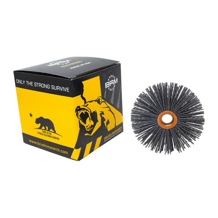 BRM CY4120SC Abrasive Nylon Copper Center Wheel, 4" Dia., 120SC, .500" Arbor Hole, 1.437" Trim